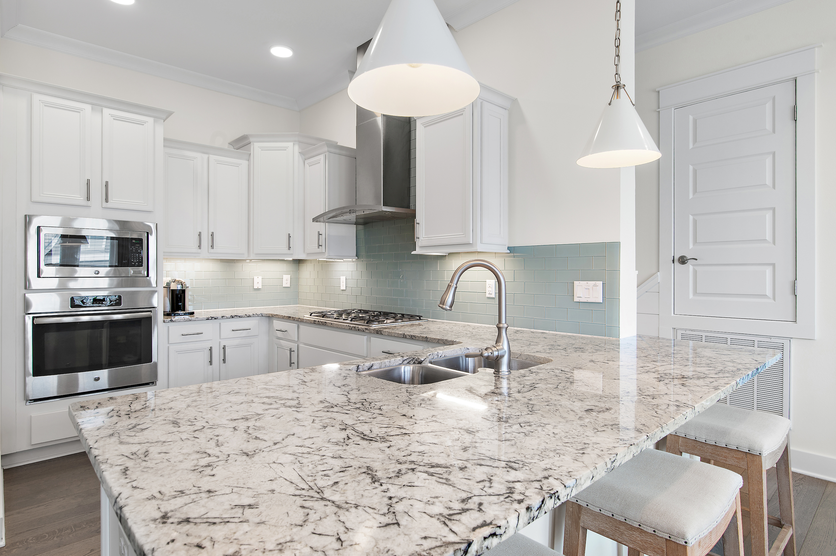 Gourmet kitchen with granite island